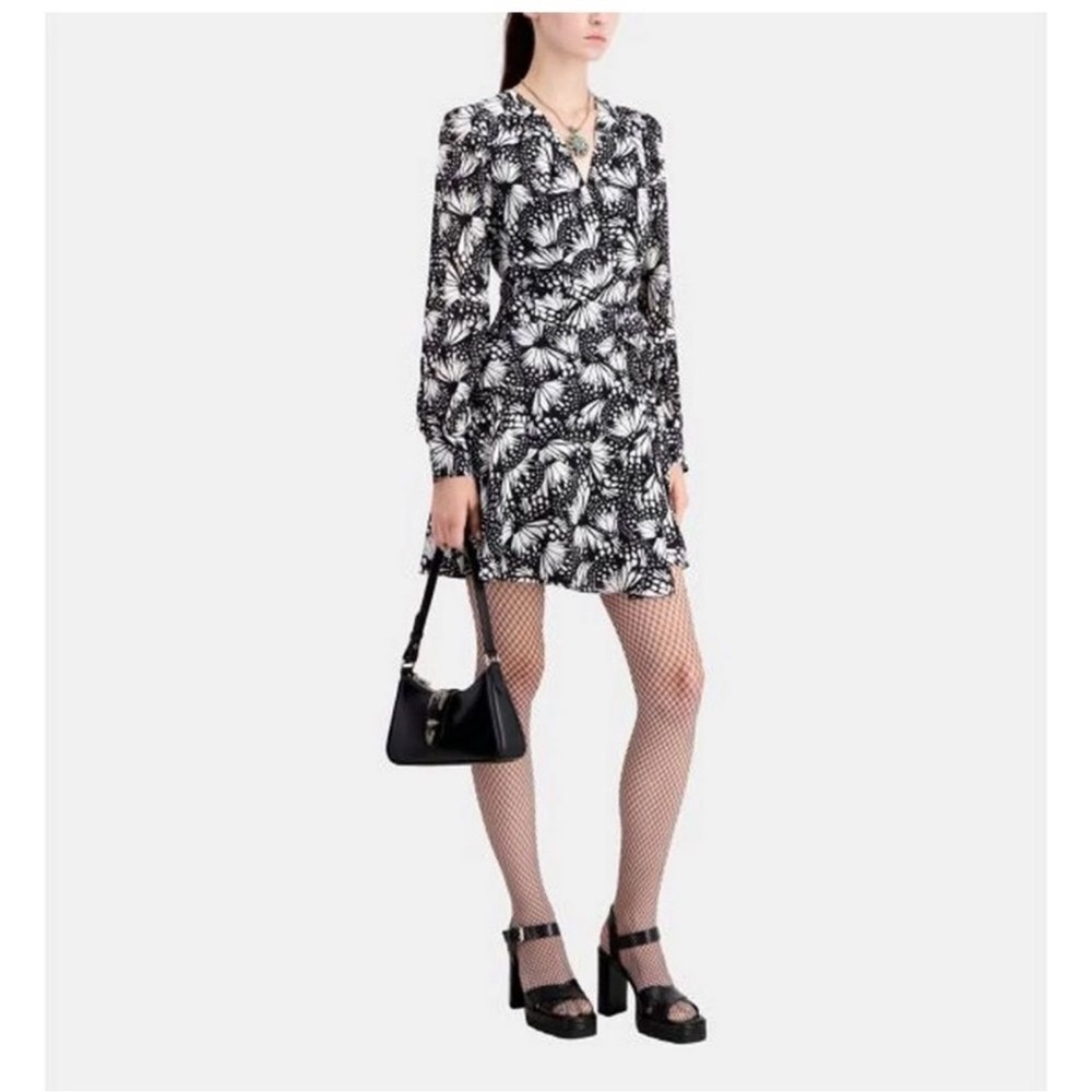 $415 The Kooples NWT Butterfly print wrap dress Small